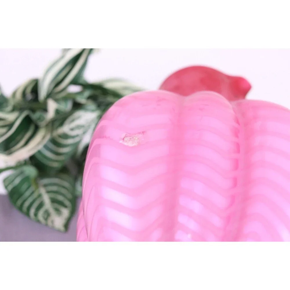 Mt Washington Pink Mother of Pearl Satin Glass Herringbone Pitcher 7.5 READ